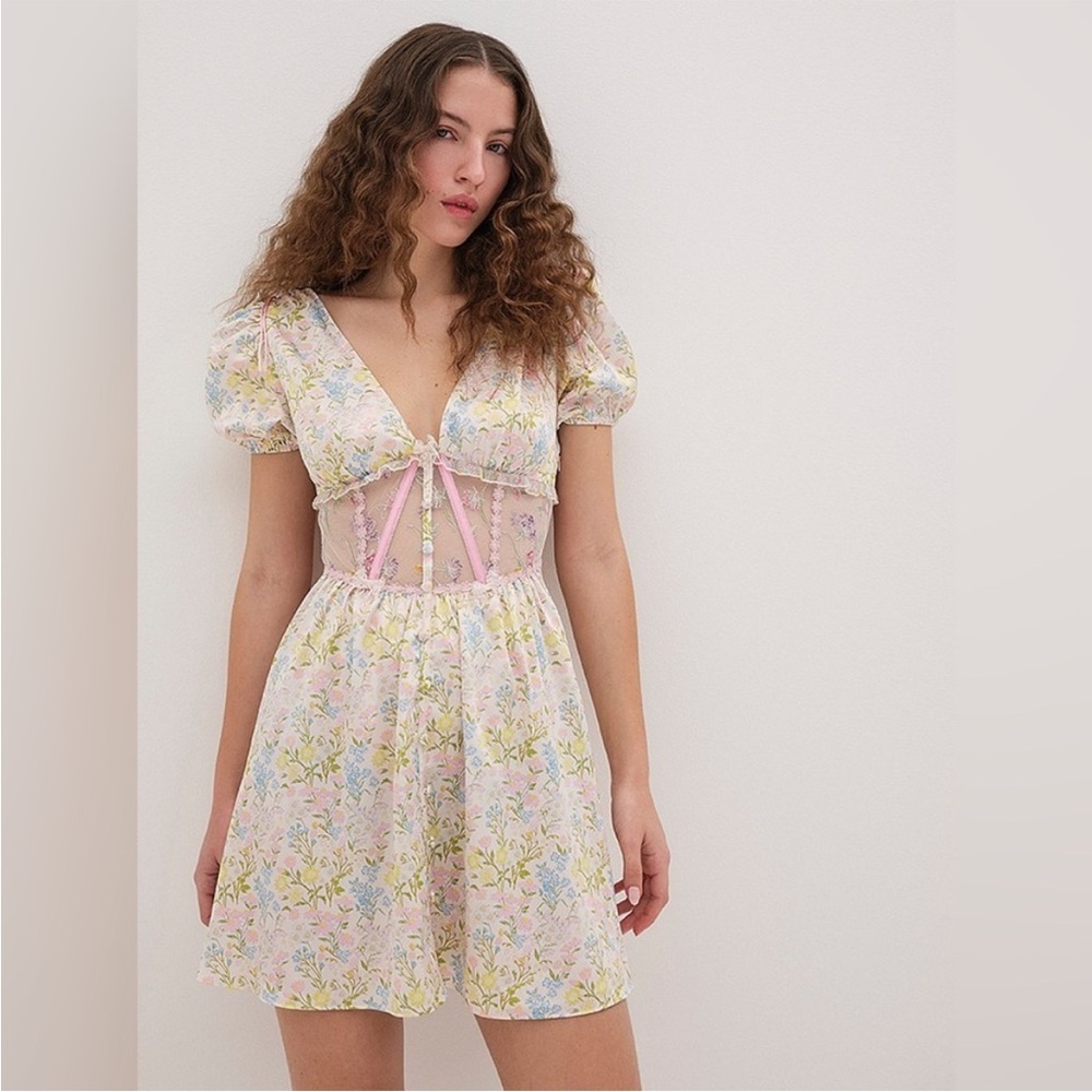 FOR LOVE & LEMONS Glitter Garden Cap Sleeve Dress - Picture 2 of 14